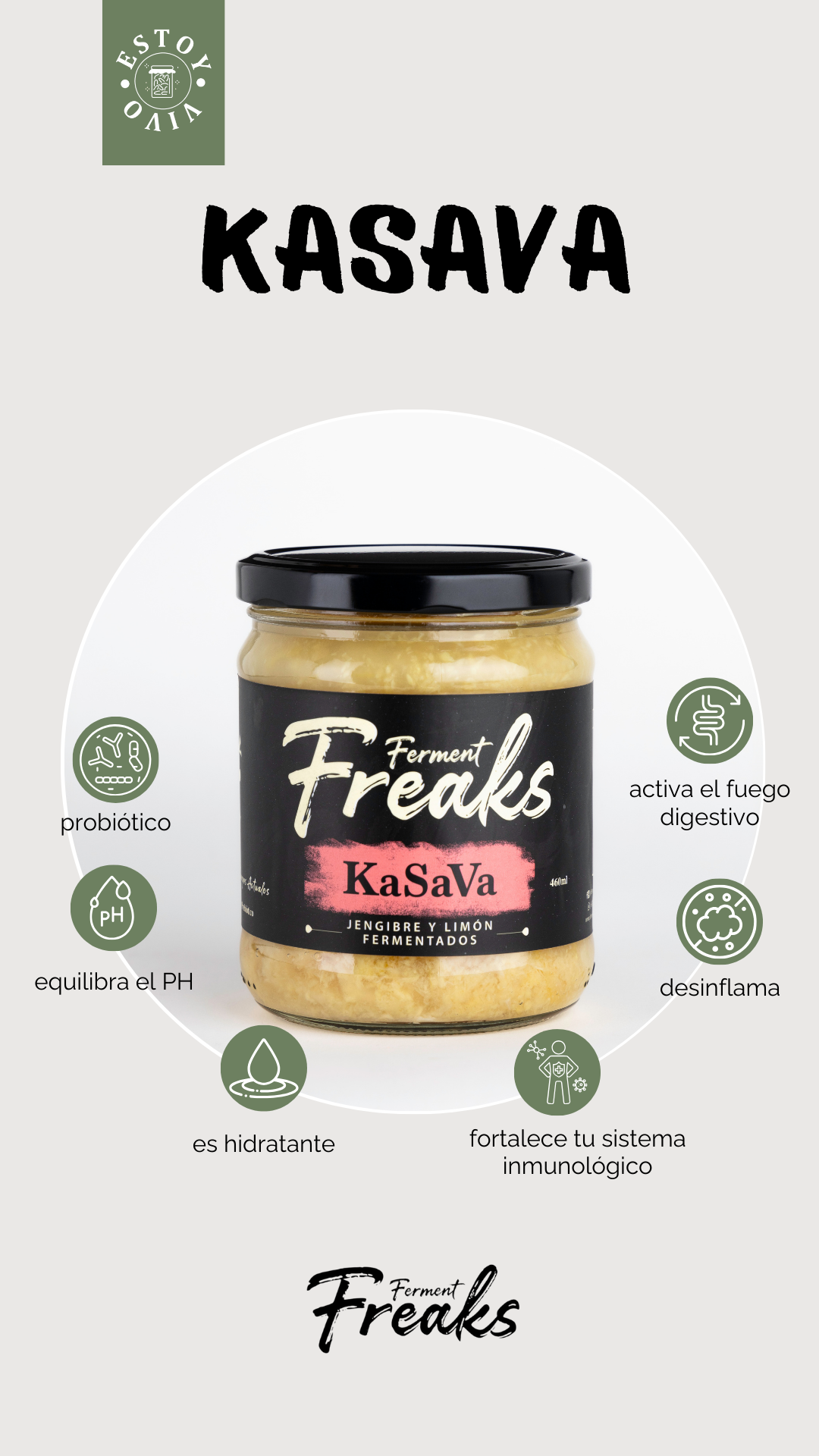 KASAVA = FERMENTO DE JENGIBRE Y LIMÓN