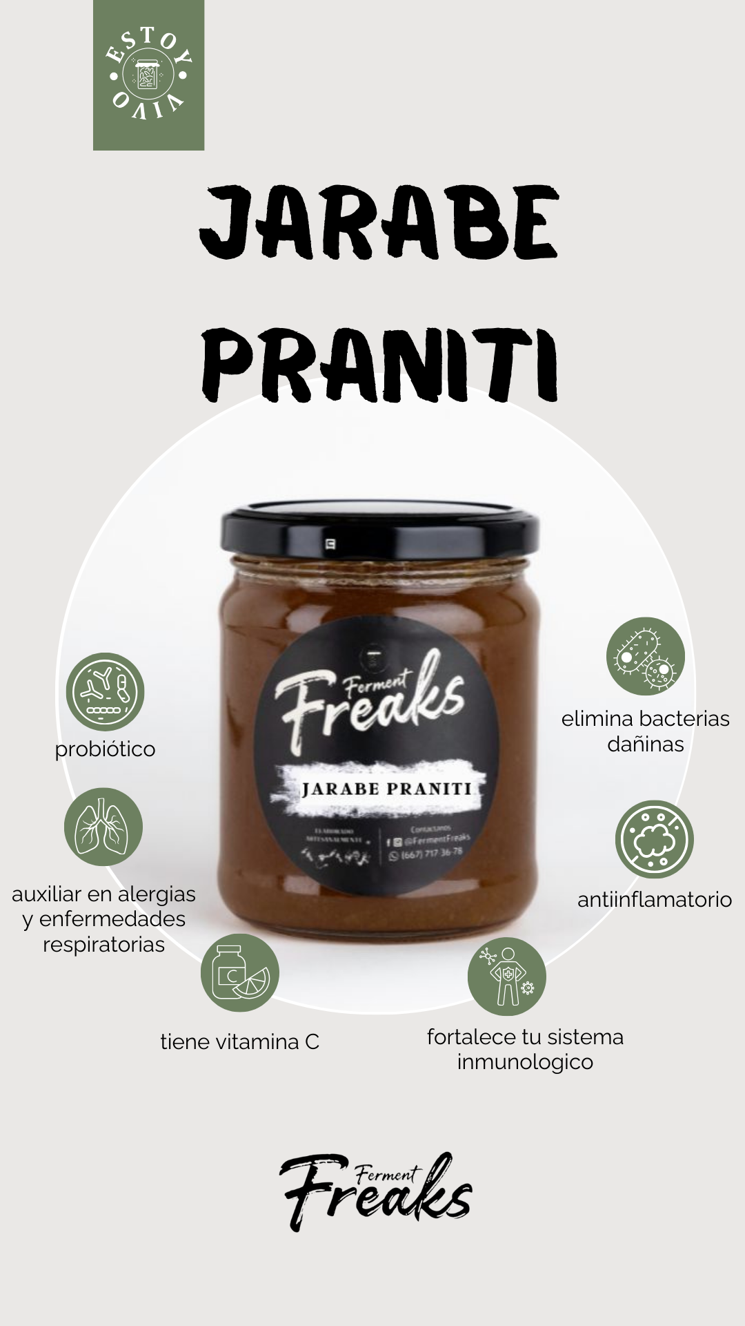 JARABE PRANITI = FERMENTO DE AJO,JENGIBRE, MIEL Y LIMÓN